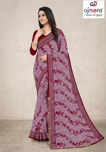 Saris en coton élégants et de créateur pour femmes, confort luxueux, style classique, séchage rapide, protection solaire, pour le bureau, les fêtes et les occasions festives - Product Image 4