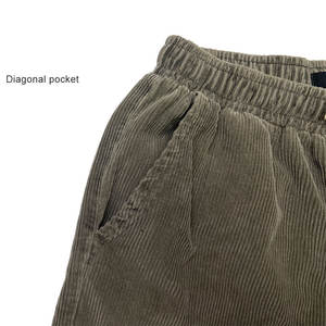 กางเกงขาสั้นผ้าลูกฟูกเอวสูงวินเทจของผู้ชายกางเกงขาสั้นผ้าคอตตอนออร์แกนิกเป็นมิตรต่อสิ่งแวดล้อม - Product Image 6