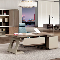 Bureau de direction moderne de luxe en forme de L en bois écologique pour PDG, directeur général, manager, utilisation en bureau