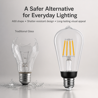Bombilla LED de Filamento A60 Resistente a Altas Temperaturas y a Impactos