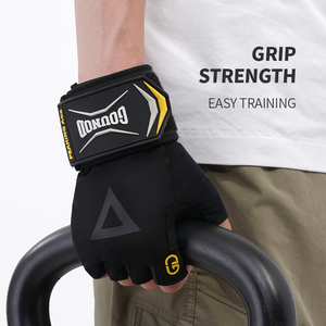 Guantes de Medio Dedo Unisex <span class=keywords><strong>para</strong></span> Entrenamiento Deportivo de Alta Calidad con Muñequeras <span class=keywords><strong>para</strong></span> Gimnasio Levantamiento de Pesas Ciclismo Esquí Equipo de Ejercicio Transpirable - Product Image 4