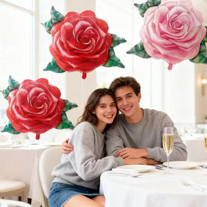 Ballons en feuille d'aluminium à motif de rose peinte à l'huile <span class=keywords><strong>pour</strong></span> décorations élégantes de propositions de mariage - Product Image 2