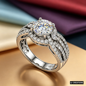 <b>Custom</b> S925/10K/14K/18K Solid Gold One Karat VVS-VS Quality Round Lab Grown Brilliant Cut Diamond engagement <b>Ring</b> - Product Image 2