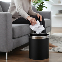 Poubelle commerciale en acier inoxydable de 15 L, pour hôtel, bureau, intérieur et extérieur, conteneur métallique durable, poubelle