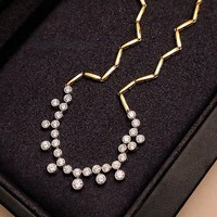 Collier à pampilles en or massif 18 carats et diamants, style Dua Lipa, collection Hailey, pendentif bulle, haute joaillerie, série Archives de vente aux enchères