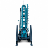 Machine de forage de puits d'eau HDL-350 sur chenilles en acier, treuil double usage (air/eau), machine de soudage électrique, échelle de 6,6 m de portée
