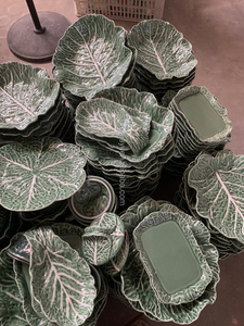 Assiettes en céramique JIUWANG vertes gaufrées, vaisselle peinte, plats de <span class=keywords><strong>dîner</strong></span>, meilleur service, ensemble de vaisselle en porcelaine - Product Image 1