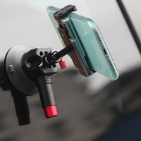 Support de téléphone à bras magique en alliage d'aluminium solide avec ventouse en métal pour montage de caméra en verre transparent pour prise de vue vidéo de voiture