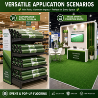 Gazon synthétique personnalisé de 10 mm, rouleau de gazon artificiel de taille 1x5m 2x5m, tapis de pelouse artificielle pour l'affichage en supermarché, la décoration des magasins de détail