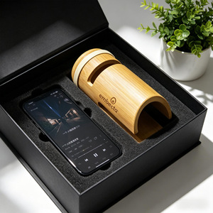 Embecta Bamboo Mobile Phone <b>Speaker</b> <b>Stand</b> For iPhone Amplifier Gift - Product Image 4