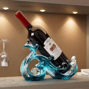 Porte-bouteilles en verre cristal Creative Wave, support à vin de luxe, ornement portable, décoration d'intérieur - Product Image 4