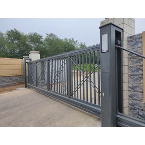 Portail coulissant électrique à <span class=keywords><strong>suspension</strong></span> cantilever, coupe-vent et sécurisé pour jardin, sans rail, avec télécommande - Product Image 3