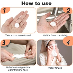 Nén khăn khăn ăn mềm & mùi miễn phí mở rộng khăn lau bán buôn tùy chỉnh màu rắn thân thiện với môi cho ngoài trời - Product Image 5