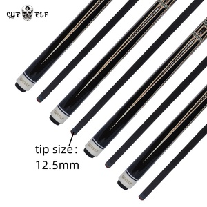 CUEELF 당구 선수를위한 메이플 우드 및 스테인리스 스틸 조인트가있는 CUEELF 고급 12.5mm 탄소 섬유 풀 큐 - Product Image 4