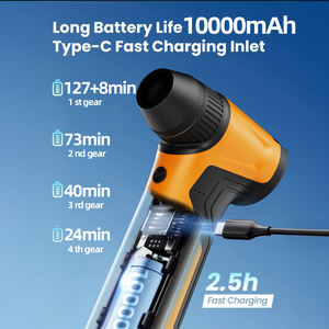พัดลมเทอร์โบไร้ใบพัดแบบพกพา 110000 รอบต่อนาที พร้อมแบตเตอรี่ 10000mAh ปรับความเร็วลมได้ 4 ระดับ พัดลมเทอร์โบเจ็ทขนาดเล็กสำหรับรถยนต์ บ้าน และกลางแจ้ง - Product Image 2