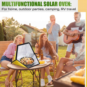 <span class=keywords><strong>Four</strong></span> <span class=keywords><strong>solaire</strong></span> portable de luxe avec batterie de cuisine complète, grilles de déshydratation et thermomètre, idéal pour le camping et les activités de plein air - Product Image 6