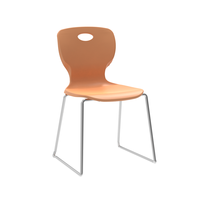 Tabourets de bureau modernes à hauteur fixe, chaises d'école durables en plastique avec pieds métalliques, empilables pour hôpitaux et salles de réunion