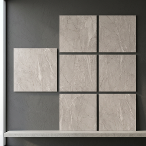Sicilia Crema Blue Grey Polished Glazed Porcelain Floor Tiles Elegant Stone Design 32x32 Inch - Product Image 6
