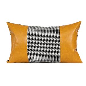 Syuntin — housse de coussin carrée en Faux cuir, Patchwork de couleur unie, décoration d'intérieur moderne nordique, 30x50cm - Product Image 5