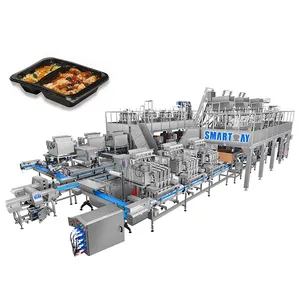 Pesatrice multiteste a vite automatica pesatura riempimento linea di confezionamento di carne cotta take away confezionatrice per alimenti pronti