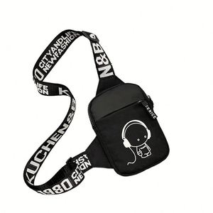 Sac bandoulière mini noir pour femme, motif d'usine, léger, pour l'été, l'extérieur, le quotidien, avec fermeture éclair pour téléphone portable - Product Image 1