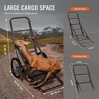 Chariot de transport pliable robuste en acier allié avec pneus pleins en caoutchouc pour la chasse au cerf, le transport, la pêche, la randonnée - Tout-terrain 300 LBS