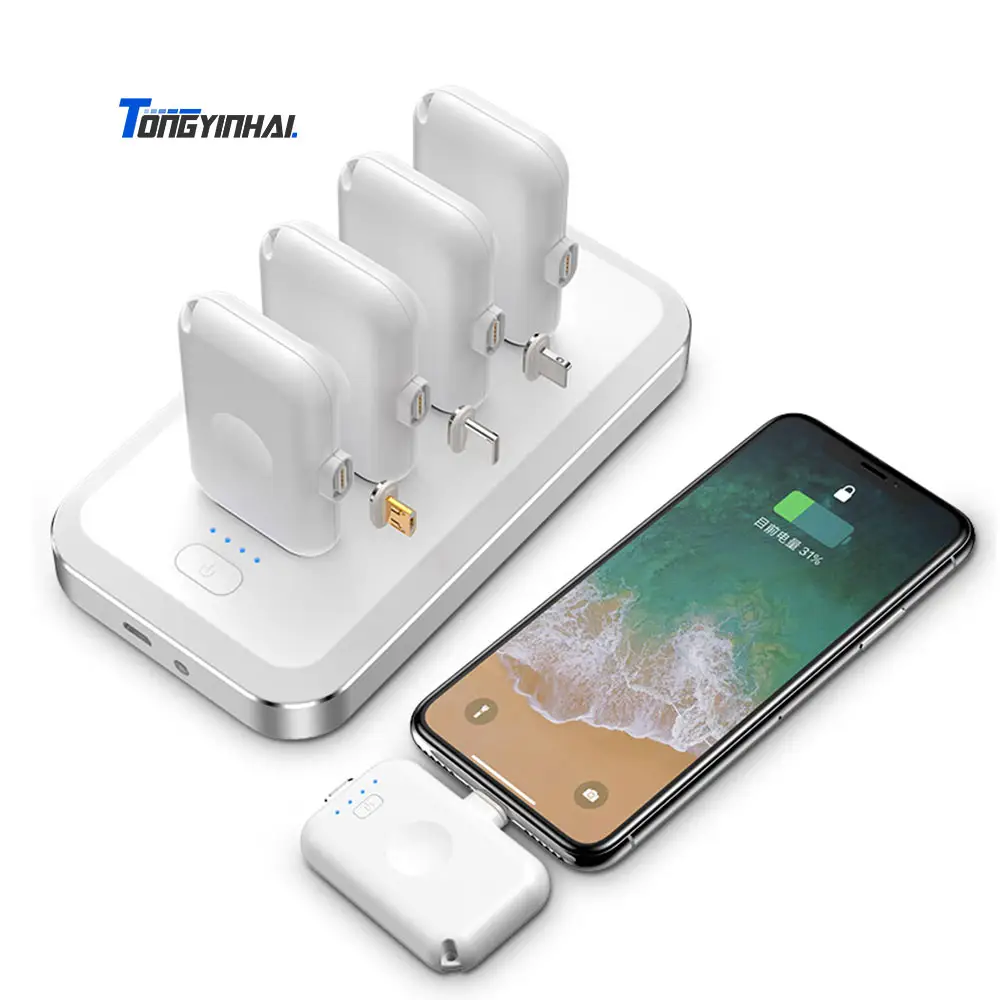 Mini caricatore di emergenza portatile magnetico ricaricabile di vendite calde 4 Mini banca magnetica di potere per iPhone Samsung