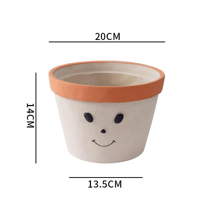 Grey-Cement smiley face large 20cm