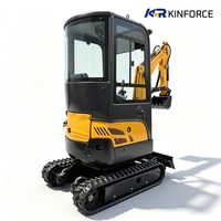 Mini Excavadora Hidráulica de 1.8 Toneladas, Excavadora Pequeña para Granja con Orugas de Goma, Motor y Componentes Principales Disponibles para la Venta