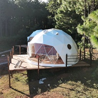 Tente dôme géodésique familiale résistante au vent en PVC pour glamping, camping, hôtel, parc de vacances, hébergement extérieur, tourisme