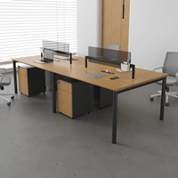 Ensemble de bureau MEKIA en acier, chaise de bureau, mobilier de bureau moderne, table d'ordinateur, poste de travail avec écran, pliable 4 places