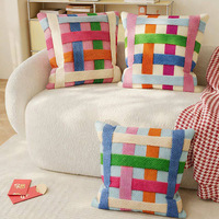 Funda de Almohada Decorativa con Estampado Plano Minimalista Moderno Cuadrado Inspirado en la Dopamina para Respaldo de Sofá, Cabecera de Dormitorio y Ventanal