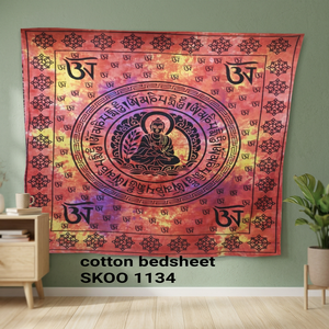 SK00 1134 100% Soft Cotton Traditional Home Decor Jacquard <b>Bed</b> Sheets Indian Boho Style <b>Double</b> Bedsheets Bedroom Hotel - Product Image 3
