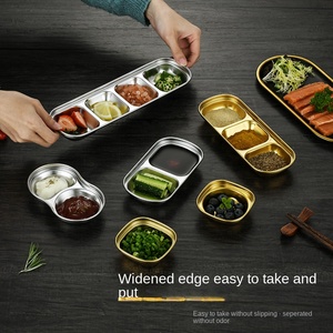 韓国製エコフレンドリー磨き上げ長方形304ステンレス鋼ソース・スナック皿調味料皿カスタムパターンキッチン - Product Image 4