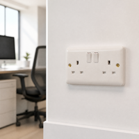 CNFLY - Enchufe de Pared Doble Eléctrico Estándar Británico de 13 A para Uso en el Hogar, la Oficina y Hoteles
