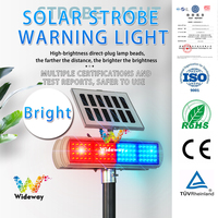 Luz de Advertencia Intermitente Roja y Azul LED con Energía Solar, Baliza Estroboscópica Inalámbrica, Señal de Seguridad y Disuasión para Propiedades Privadas