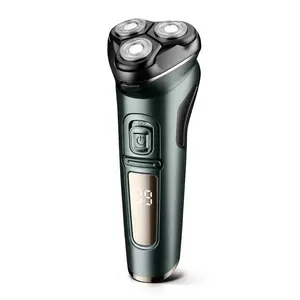 Máquina de afeitar portátil para hombres, afeitadora en seco y húmedo, barba con 3 cabezales, Afeitadora eléctrica impermeable
