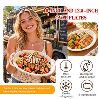 Plaque ovale de Bagasse jetable biodégradable écologique