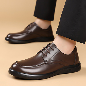 Zapatos de Vestir Formales Ligeros para Hombre, de Cuero, Casuales de Negocios, con Tacón Bajo y Suela de Goma, para Oficina y Carrera Profesional - Product Image 1