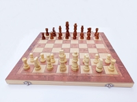 Jeu d'échecs en bois pliable de haute qualité, comprenant le backgammon, le tic-tac-toe et les pions de dames en bois