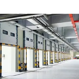 Proveedor HZSY, venta al por mayor, puerta automática Industrial Superior seccional vertical, puertas correderas industriales, puertas elevadoras de rieles