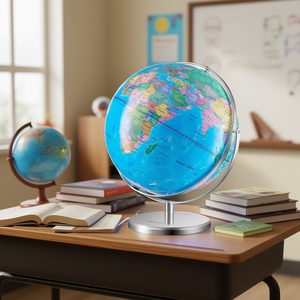 Globo terráqueo Vevor de 13 pulgadas con base de metal pesado, mapa giratorio iluminado por LED para la enseñanza de geografía. - Product Image 2