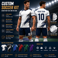Ensemble de maillots et shorts de football personnalisés OEM, uniforme de football, col en V, vêtements d'équipe, impression de logo et numéro, vente en gros
