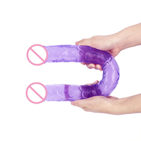 Material TPE para mujer, consolador de pene Artificial de doble cabeza, largo, doble D, Juguetes sexuales para lesbianas, Gay, masturbadores vaginales anales grandes
