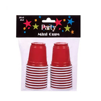 Verres à shot jetables mini en plastique rouge 2oz pour Beer Pong, gobelets rouges pour fête, vente chaude, mini verres à shot réutilisables 2oz pour jeux de boisson