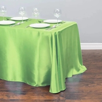 Décoration en tissu lisse en soie brillante Rectangle de couverture de Table en satin pour nappe de mariage