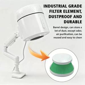 Aspirateur à ongles de troisième génération en métal 220V avec éclairage et support de bureau, collecteur de poussière - Product Image 4