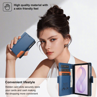 Étui en cuir premium anti-RFID pour Samsung Galaxy Z Fold 8 Ultra 7 6 5 4 5G, avec support et fonction portefeuille, protection anti-chute