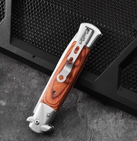 Couteau pliant de poche, lame en acier, manche en bois ou en résine avec clip de poche, couteau EDC pour le camping, la randonnée tactique, la chasse, les activités de plein air