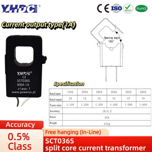 Yhdc sct036s chia lõi ct, 1A/5A đầu ra, Độ chính xác 0.5 1%, 100-600a đầu vào, công cụ miễn phí cho công nghiệp AC giám sát - Product Image 4